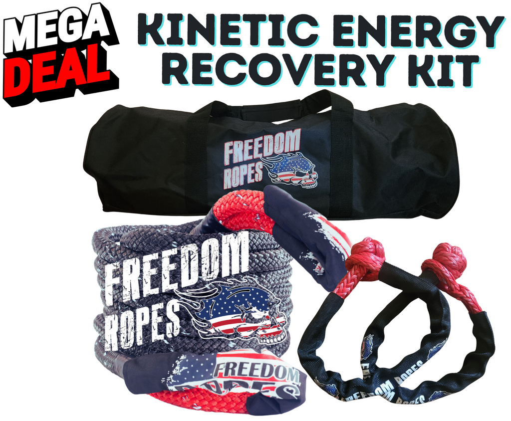1.25"x30' Kinetic Energy Rope Kit (includes 1.25"x30' Freedom Rope, 2 Soft Shackles, and a bag)