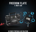 Freedom Flate 12V Dual Cylinder Auto Air Compressor & Freedom 4 WAY Inflate Deflate Kit (BLACK)